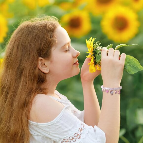 Charming Kawaii Cat Matching Bracelets Set - Crystal Bead & Braided Designs - Picture 2 of 6